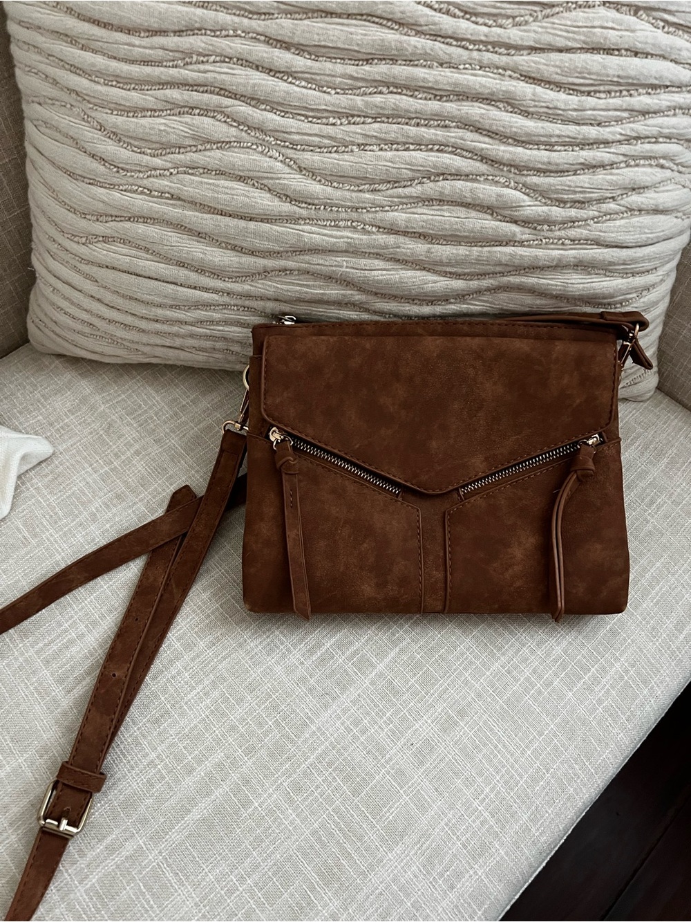 Brown Suede Crossbody Bag - Women Bags